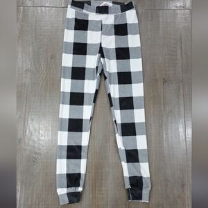 Bluenotes Women's Checkered Leggings in Black and White #0126